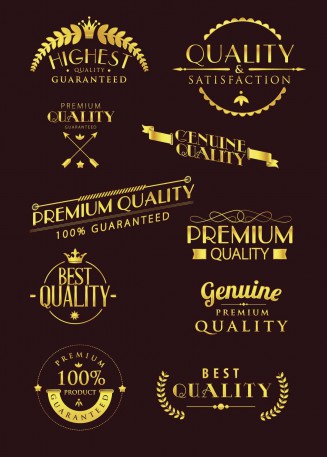Premium typography label vector
