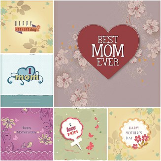 Best mom ever card for Mother's day set vector
