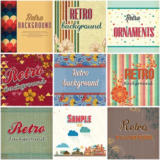 Retro patterns stripes and dots set vector