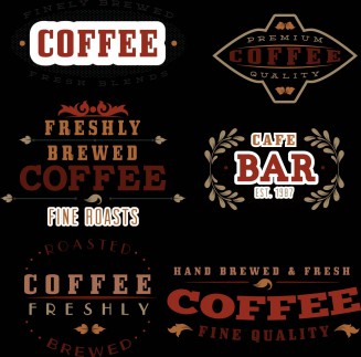 Coffee bakery cafe logotype set vector