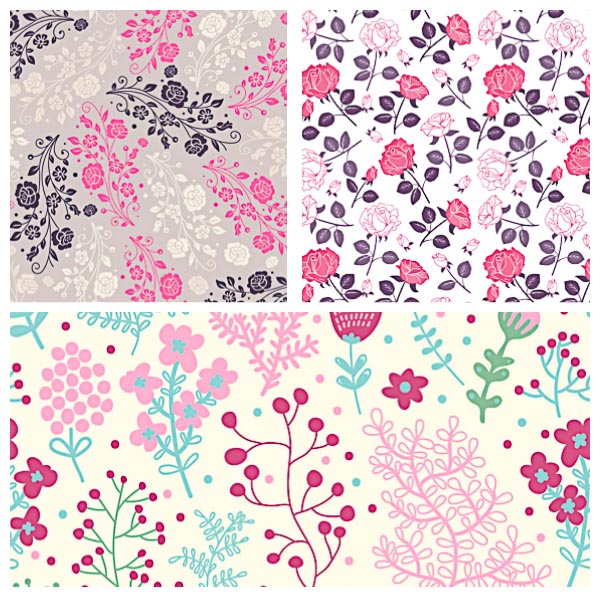 Floral seamless pattern roses set vector