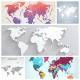 Modern world map background set vector