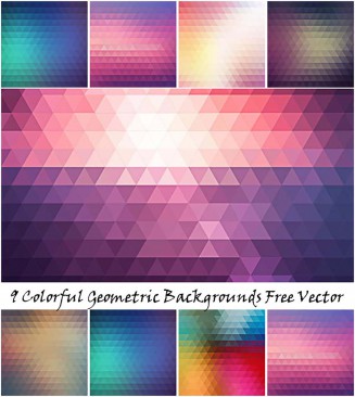 Colorful polygons background free vector