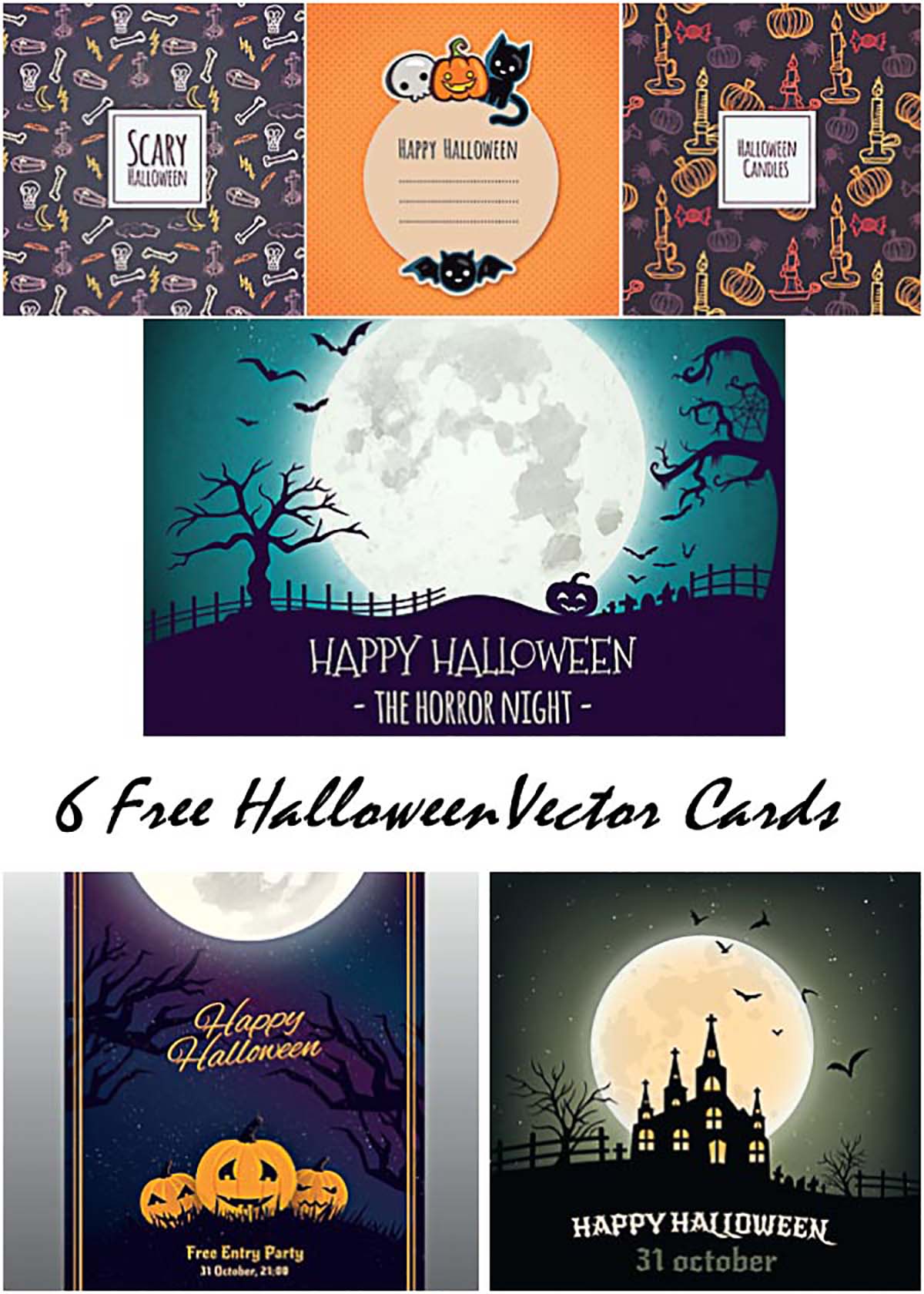 Grungy Halloween backgrounds with spooky full moon