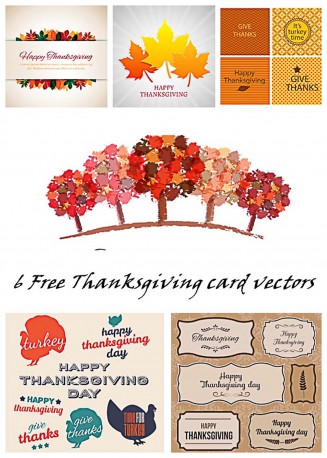 Thanksgiving day gift cards and stickers set vector