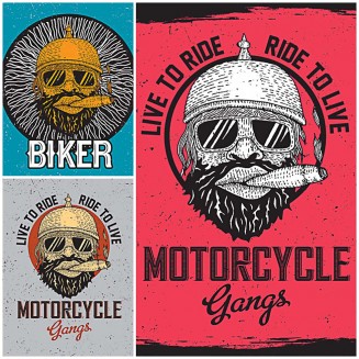 Motorcycle brutal face t-shirt print vector