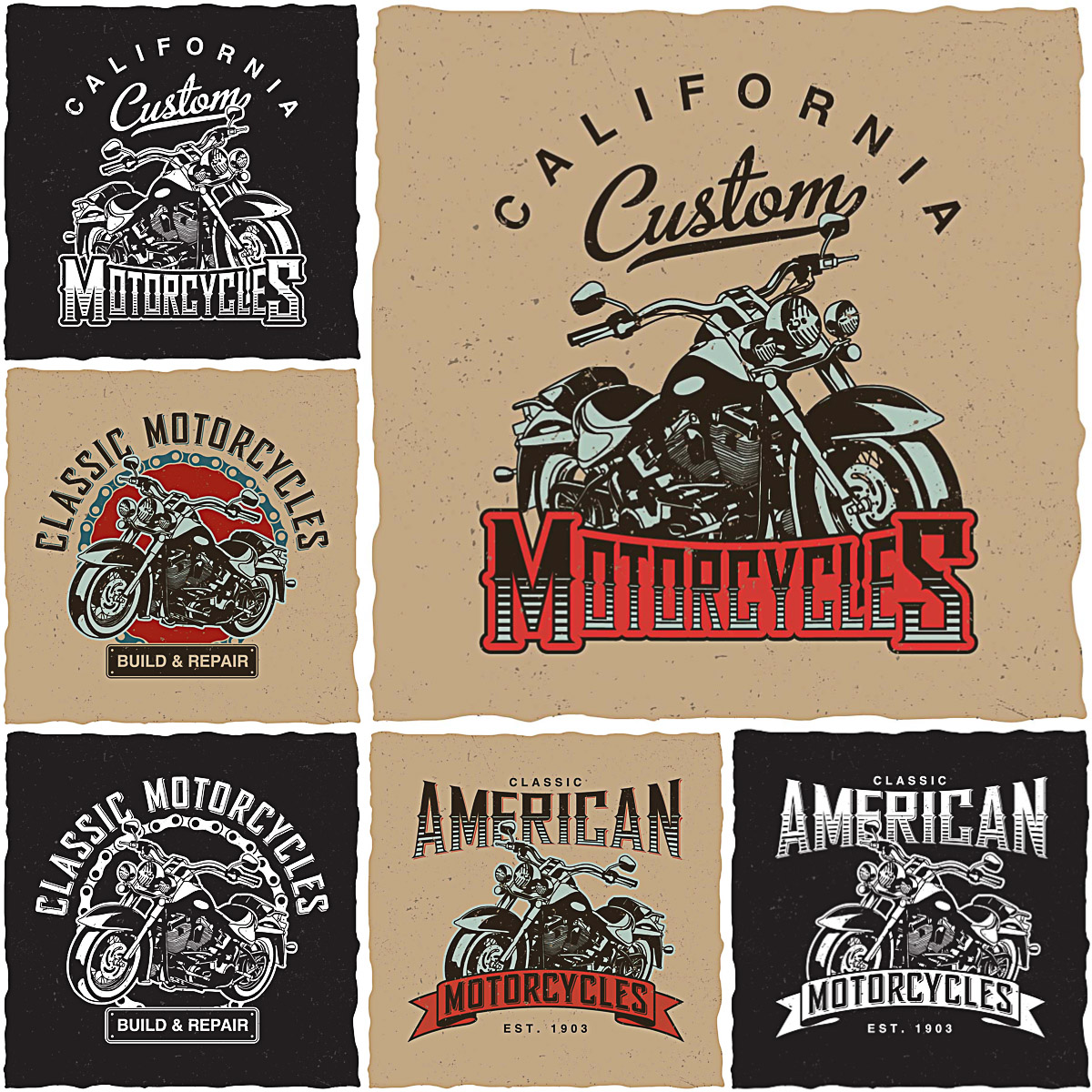 California custom choppers t-shirt print vector
