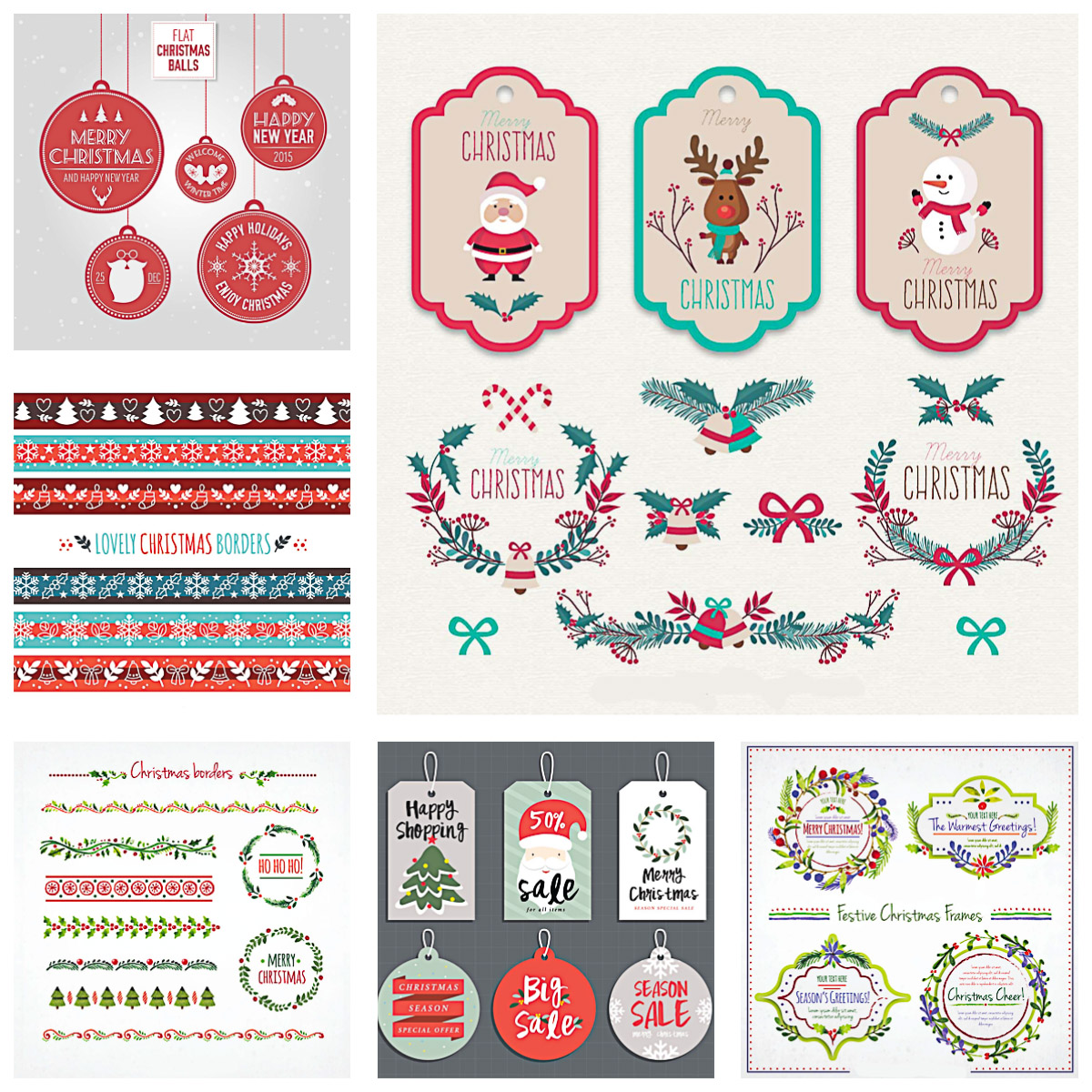 Lovely Christmas design elements collection