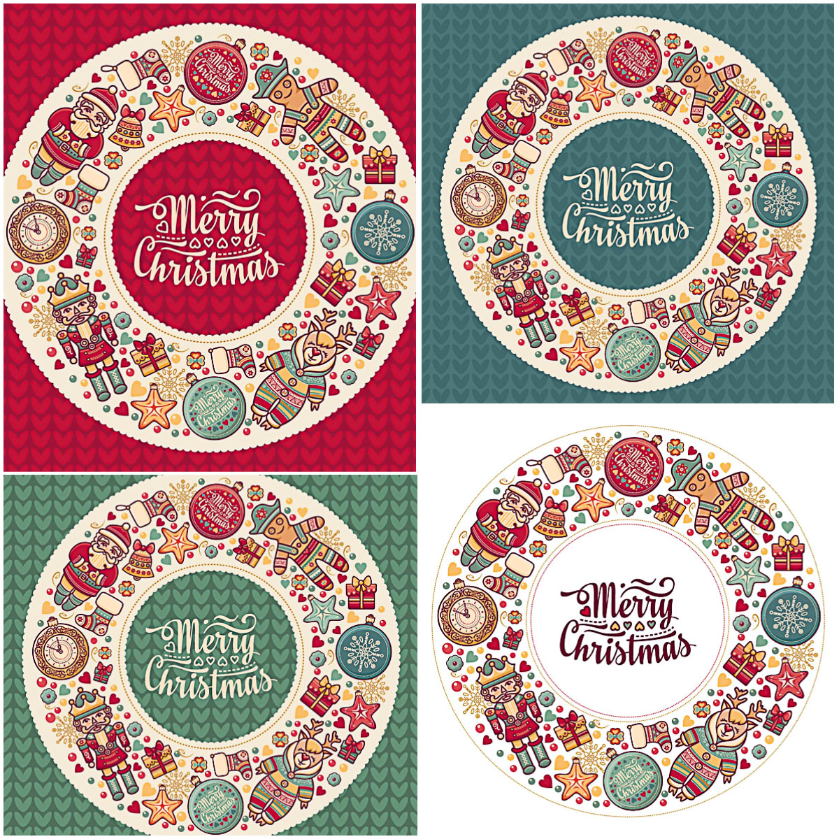 Jolly cards with Christmas rings