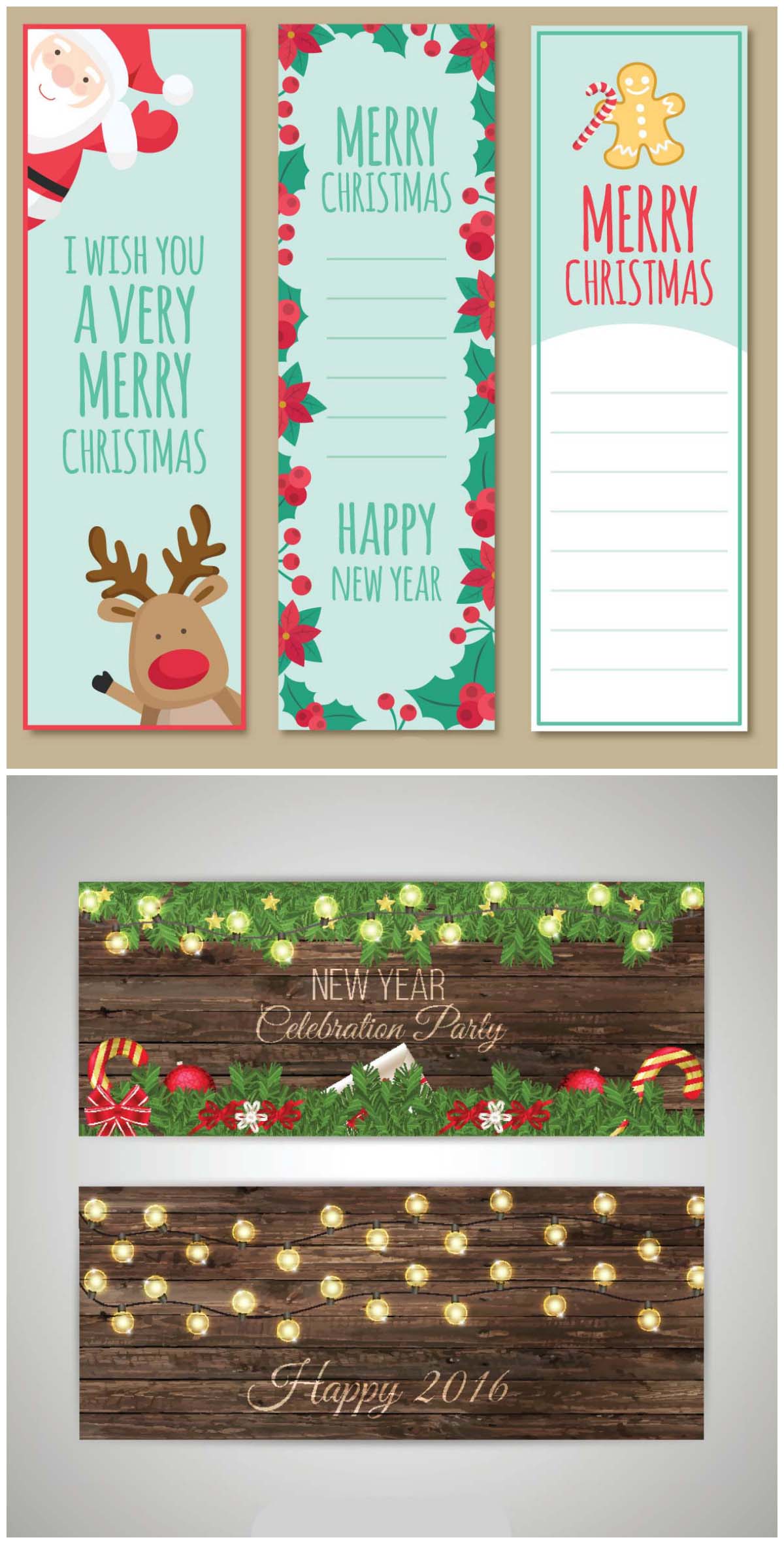 Christmas wooden party banners