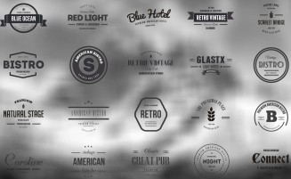 Retro badges and logos for cafe and bistro vector collection