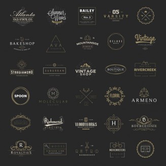 Retro logos and badges restaurant and shop vector