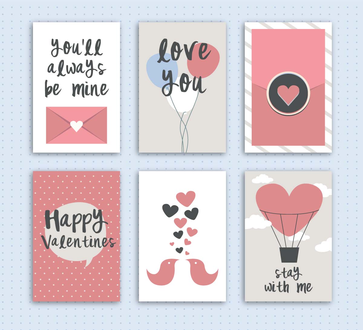 Cute valentines day card collection