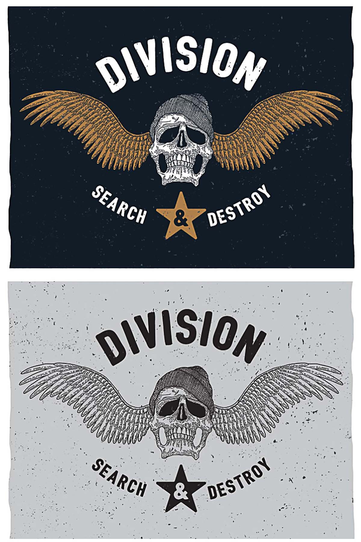 Division t-shirt print with skull