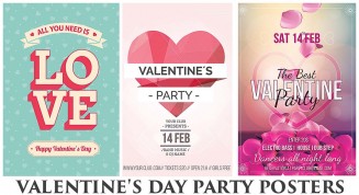 Happy Valentine's day party poster with heart