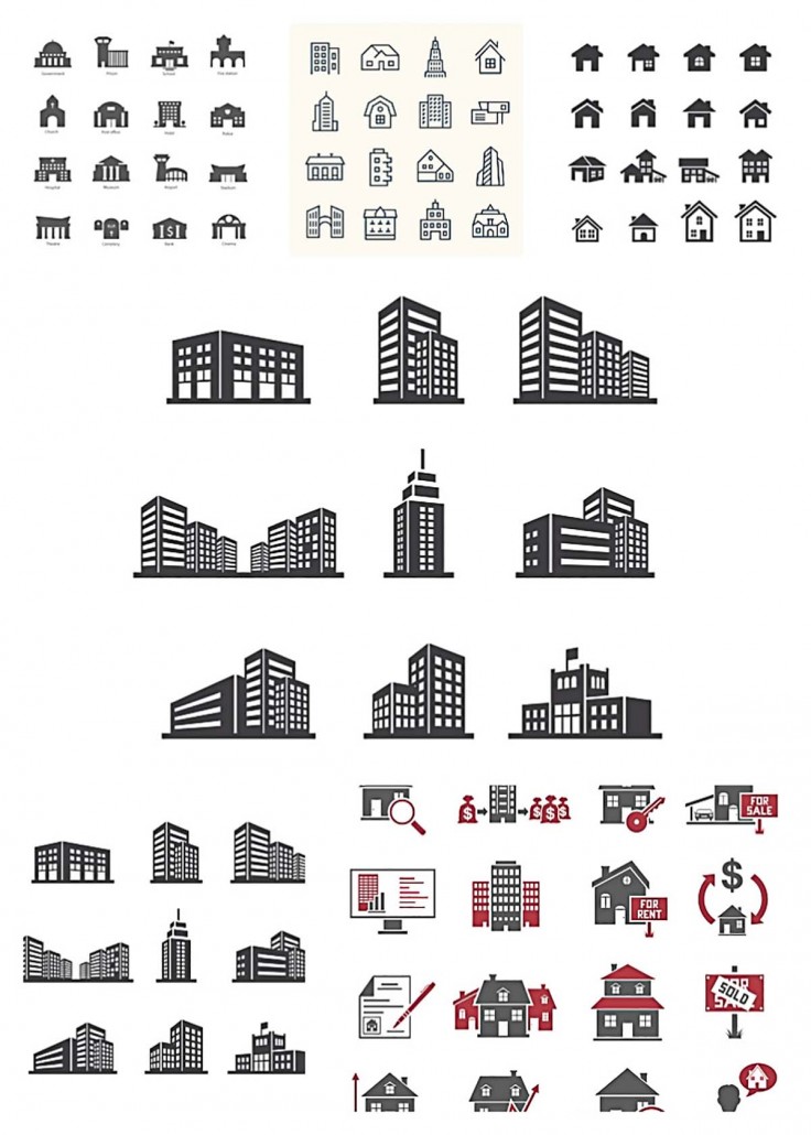 Download Real estate icon set vectors | Free download