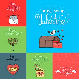 Cute valentines day cards with hand painted elements
