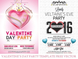 Party flyer template for Valentine's day