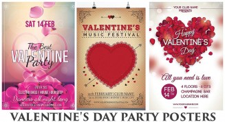 Romantic party poster for Valentine's day