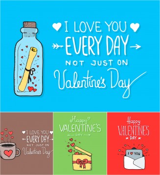 Valentines day cute giftcard collection 