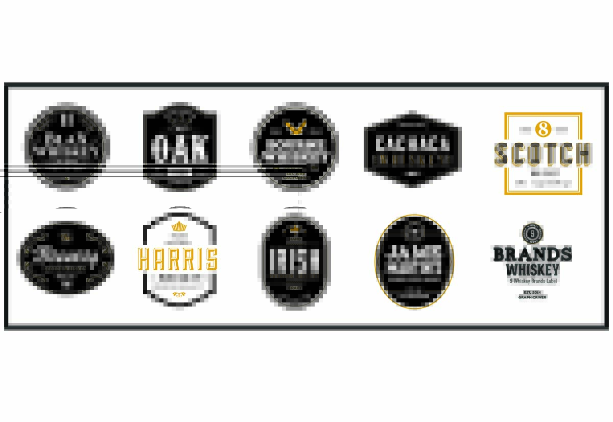 Whiskey logo and badges brand design collection