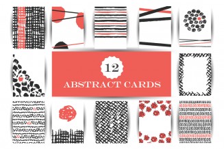 Abstract cards hand drawn vector set