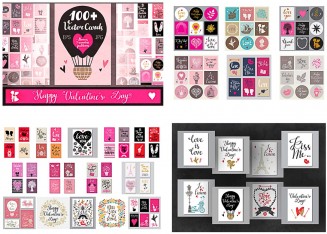 Valentine's day postcards collection vector