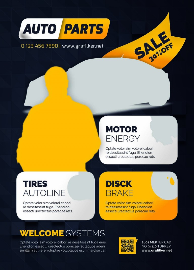 Auto spare parts flyer design | Free download