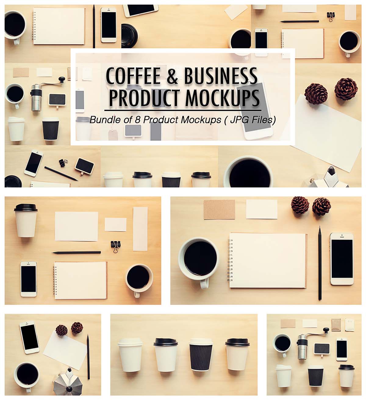 Coffee and business mockup branding product