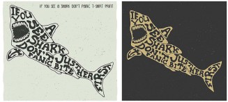 Shark funny T-Shirt print design vector