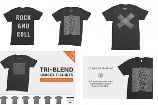 T-Shirt mockup Tri-blend set