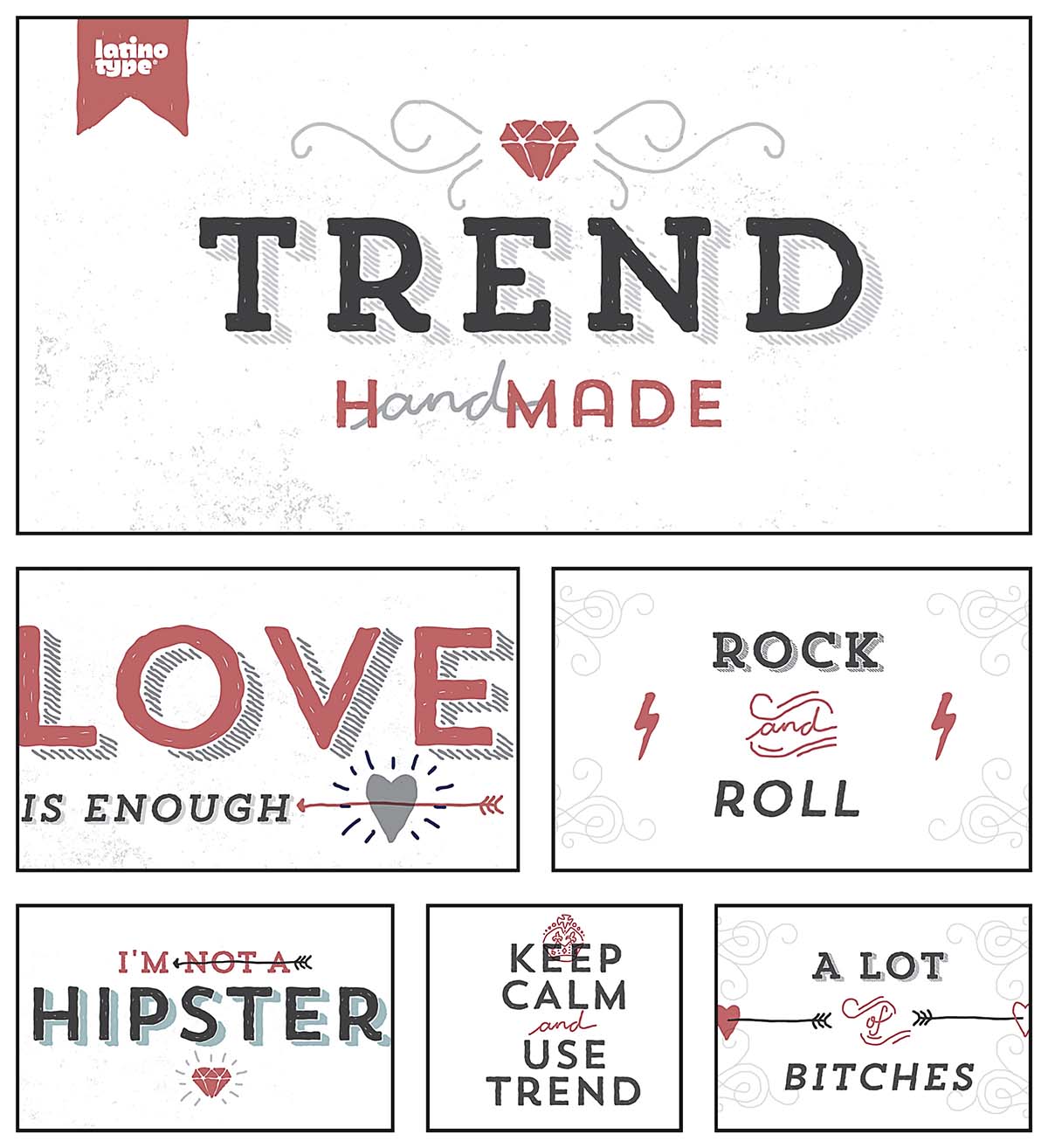 Trend hand made font family bundle