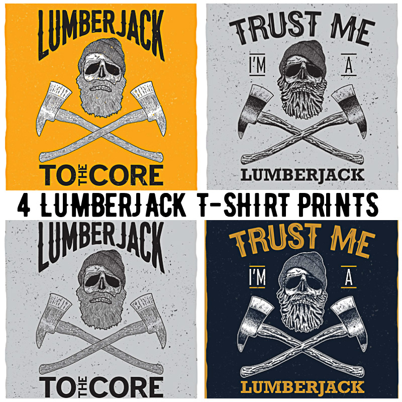 Lumberjack with skulls T-shirt prints