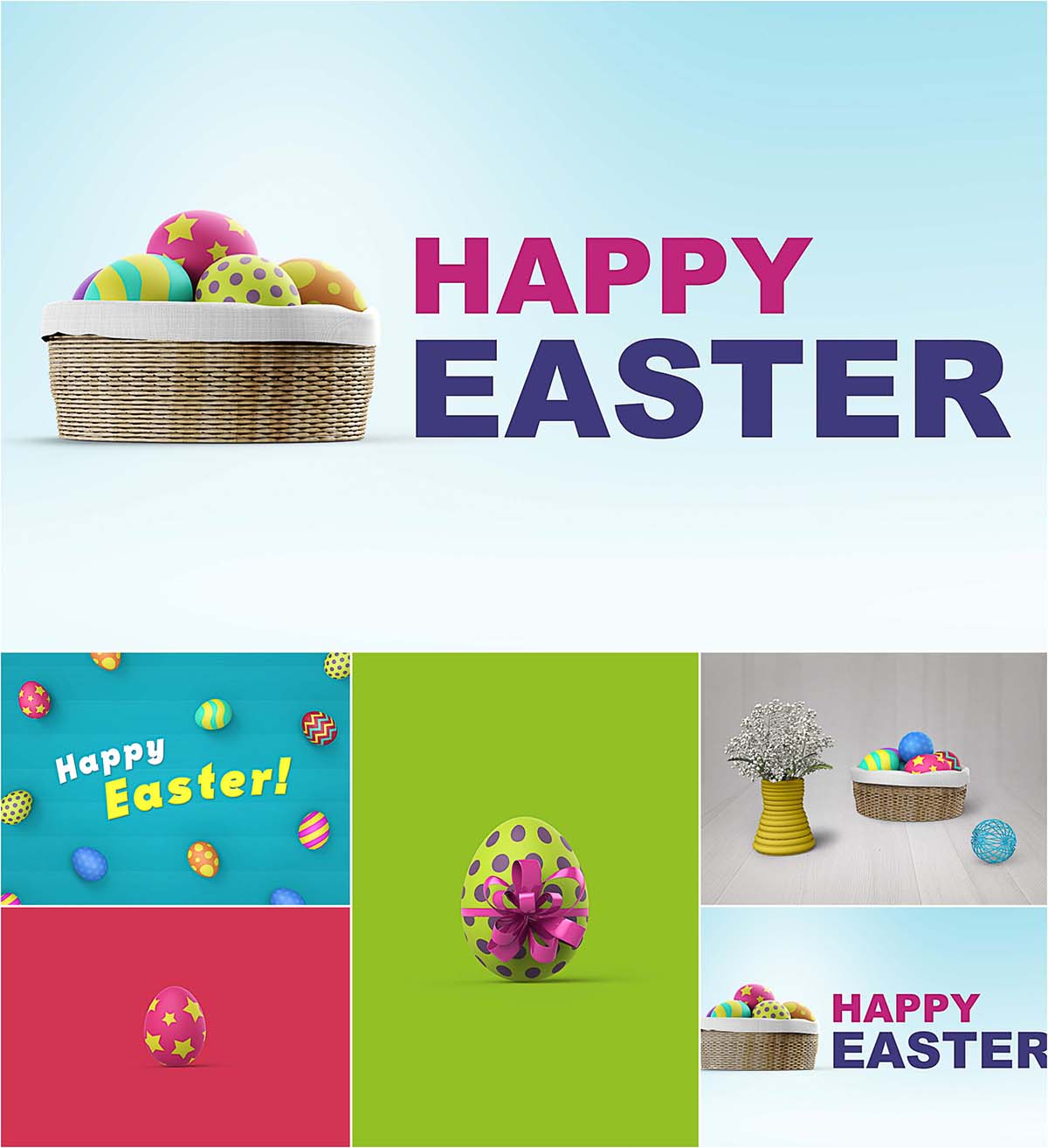 Easter mockup with eggs