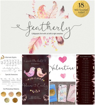 Featherly calligraphy font 