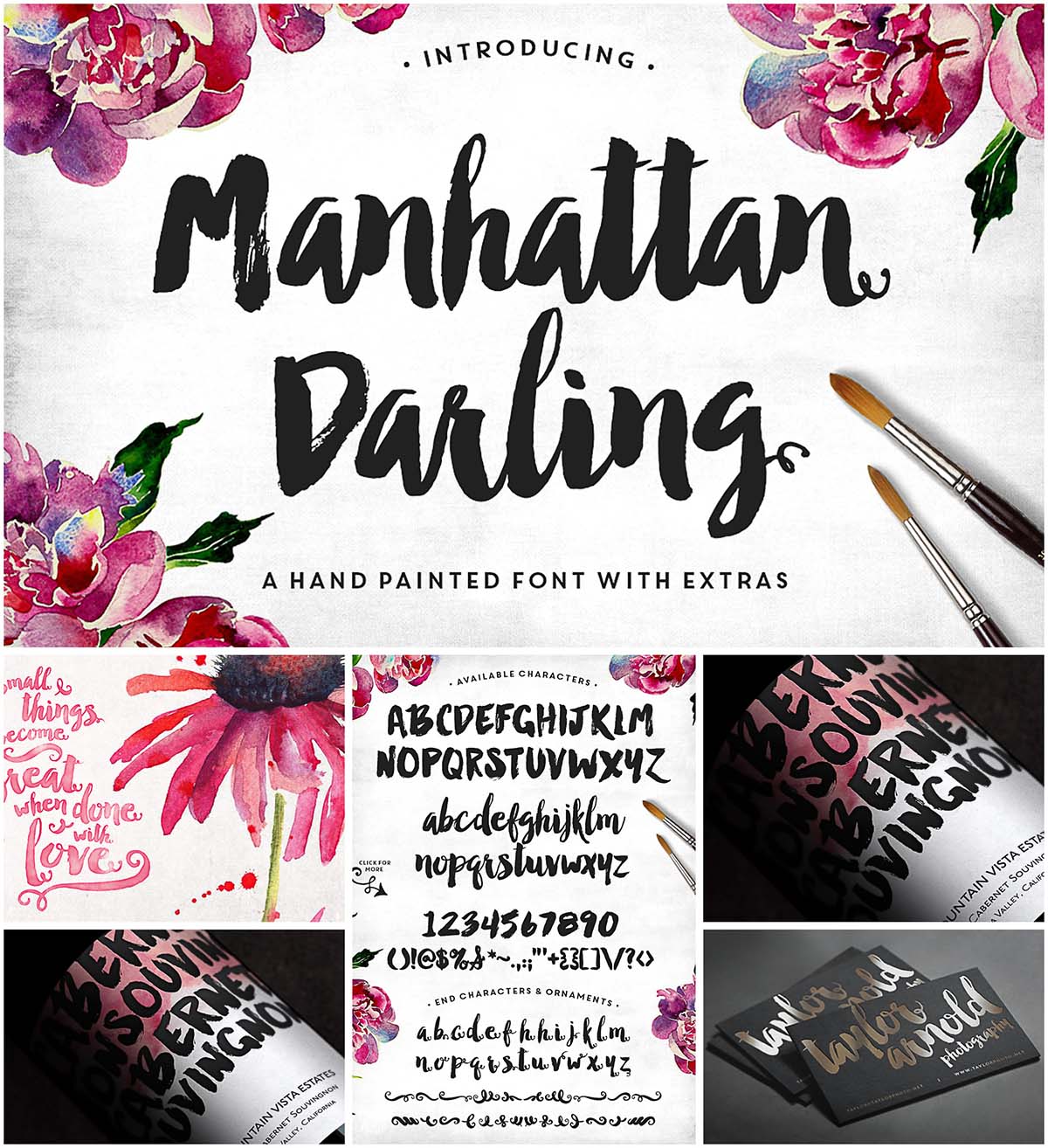 Manhattan darling typeface with bonus vectors