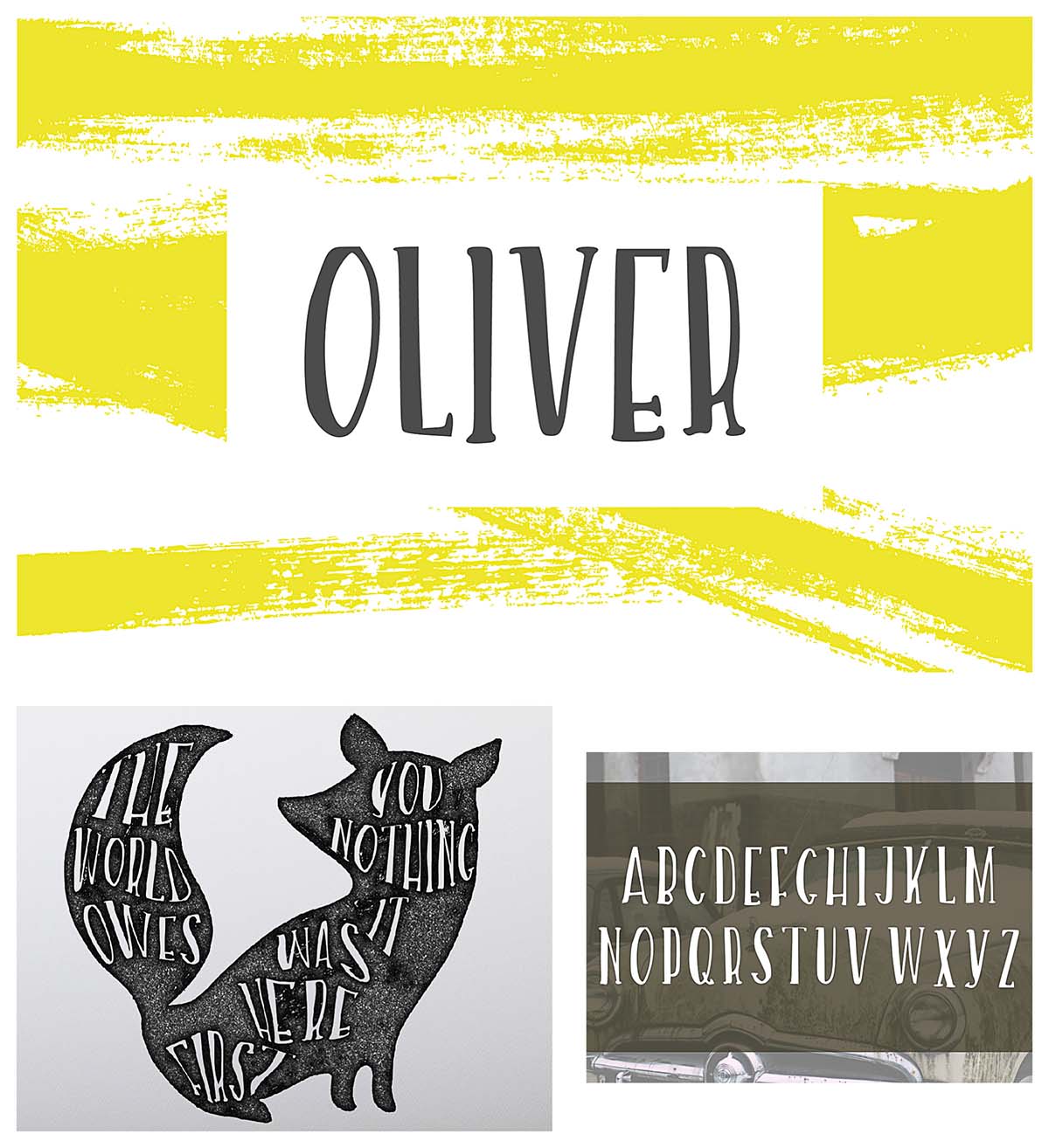Oliver hand lettering font