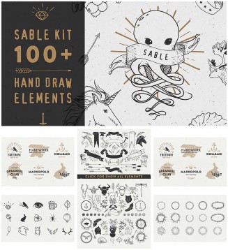 Sable Kit hand drawn elements