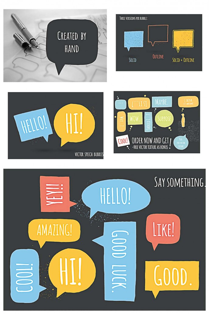 Speech bubble hand drawn vector collection | Free download