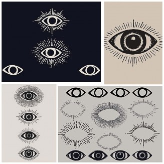 All seeing eyes hand drawn illustrations