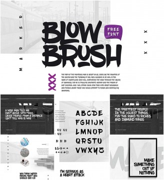 Blowbrush marker font 