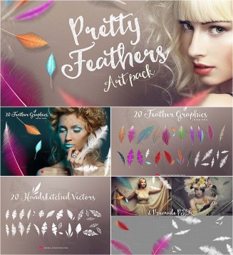 Pretty feathers vector artpack
