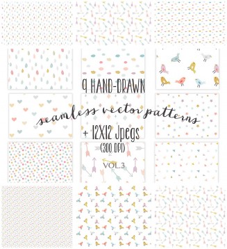 Seamless girly vector patterns 