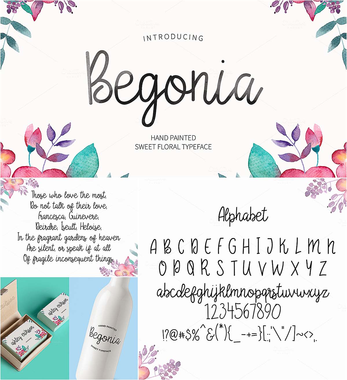 Begonia hand made font