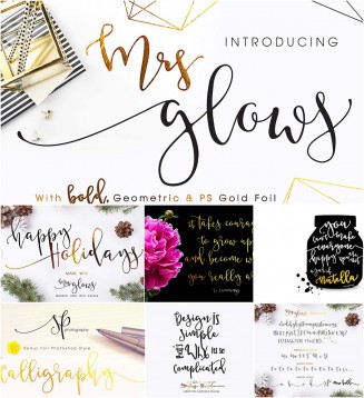 Mrs glows calligraphy font with extra