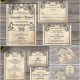 Vintage vectorian wedding invitation set