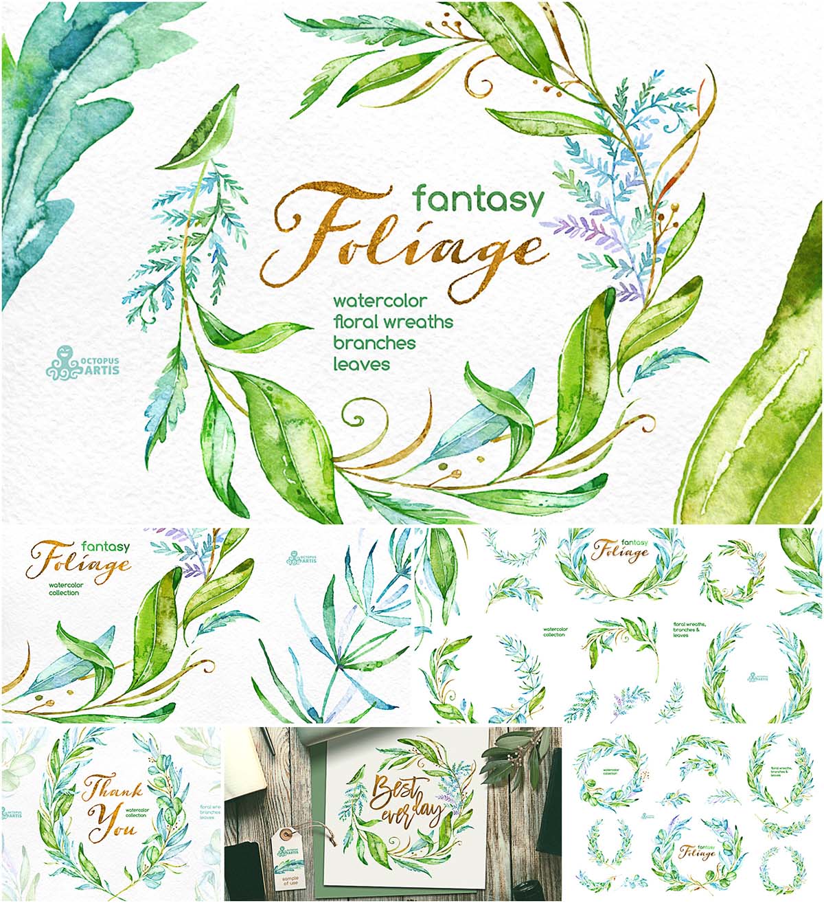 Floral foliage fantasy collection