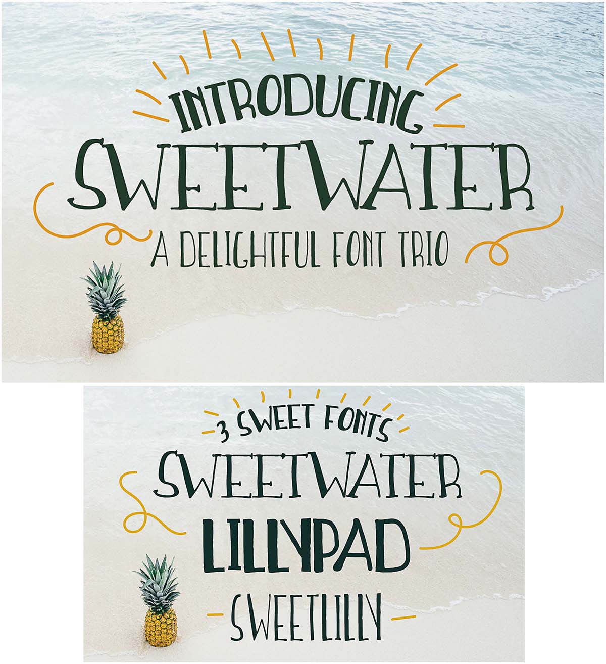 Handwritting fonts sweetwater set
