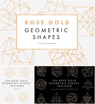 Rose gold geometric shapes 
