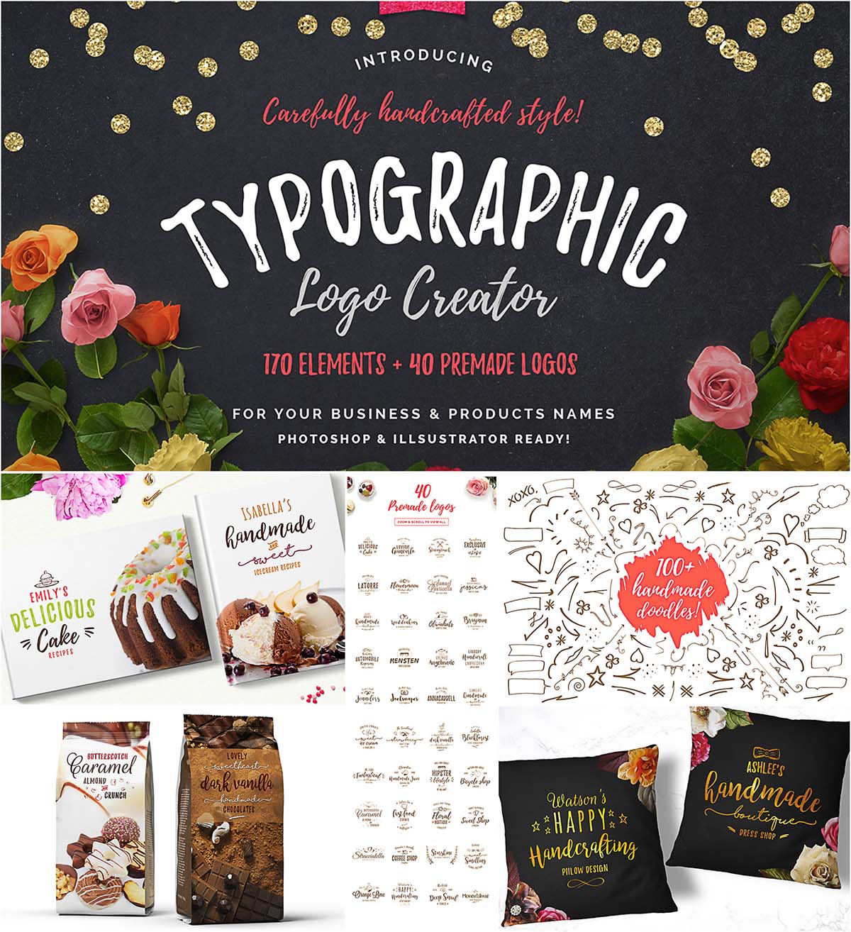 Typographic logo creation bundle